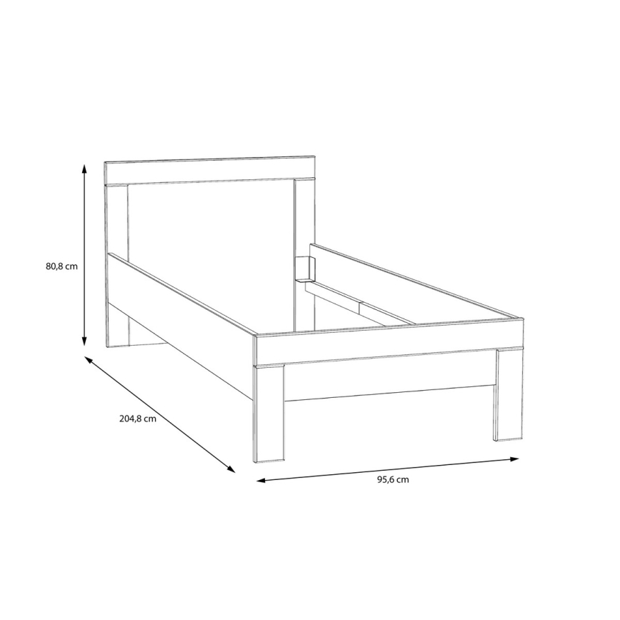 Jednolôžková posteľ SNOWIE 90x200 cm biela