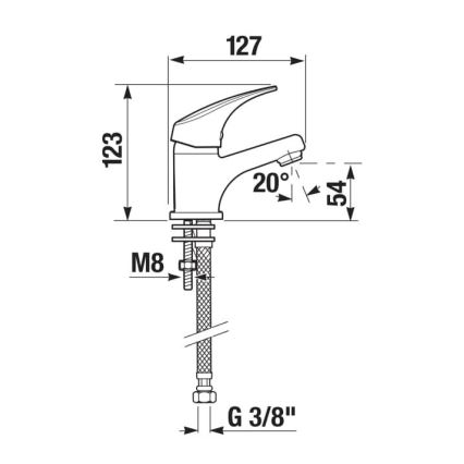 JIKA H3111N10041101 - Umývadlová batéria TALAS 12,3 cm lesklý chróm