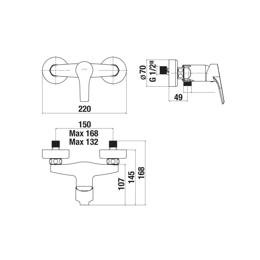 JIKA H3311W70044001 - Sprchová batéria CUBE lesklý chróm
