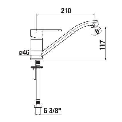 JIKA H3511Z10042301 - Batéria drezová LYRA 21 cm lesklý chróm