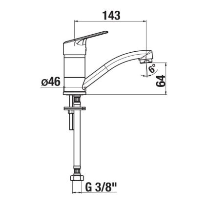 JIKA H3512E10042201 - Batéria na drez LYRA 14,3 cm lesklý chróm