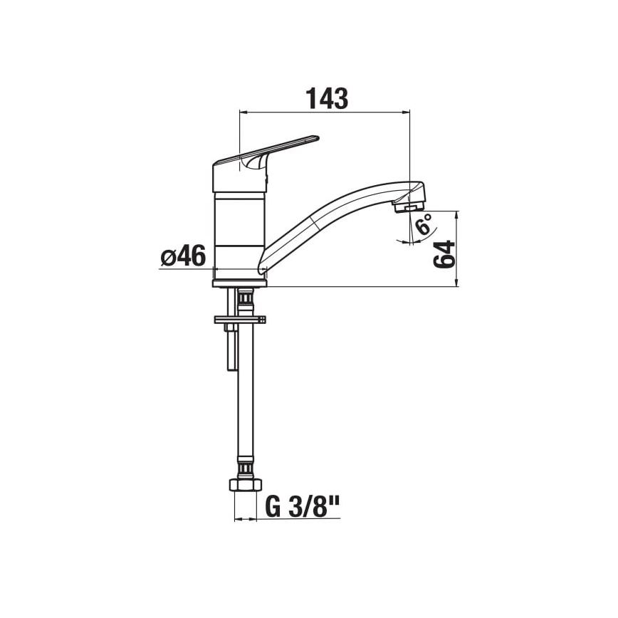 JIKA H3512E10042201 - Batéria na drez LYRA 14,3 cm lesklý chróm