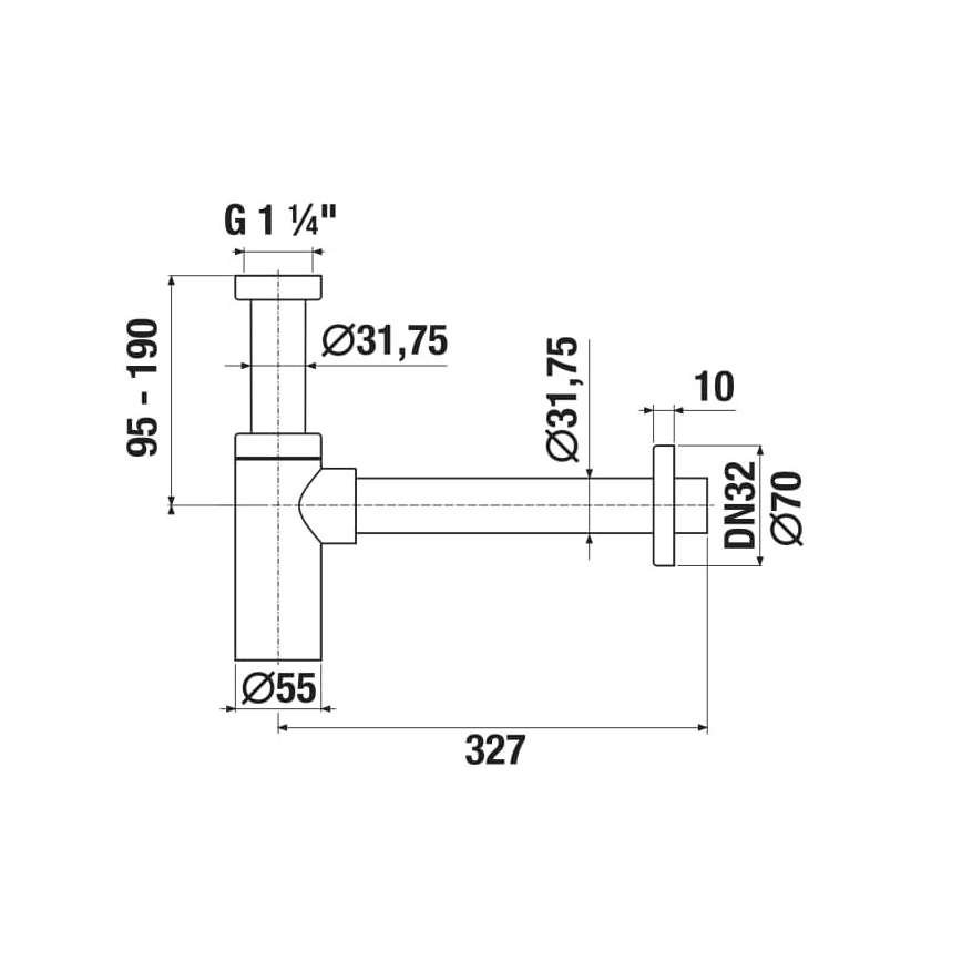 JIKA H3741R00040001 - Guľatý umývadlový sifón RIO lesklý chróm