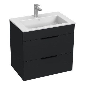 JIKA H4536021763521 - Kúpeľňová skrinka s umývadlom CUBE 60,7x65 cm čierna