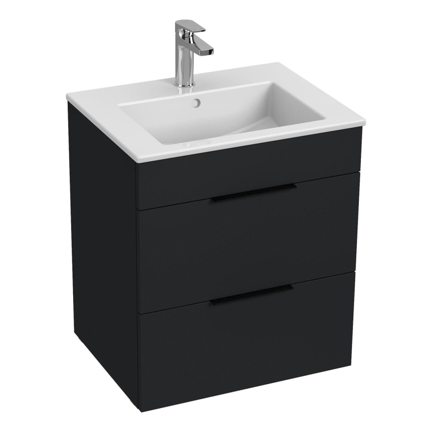 JIKA H4536121763521 - Kúpeľňová skrinka s umývadlom CUBE 60,7x55 cm čierna