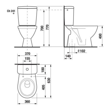 JIKA H8263870002413 - kombinované WC LYRA, keramika, biela