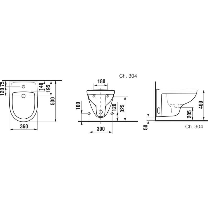JIKA H8303810003021 - Závesný bidet LYRA keramika/biela