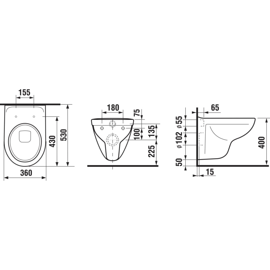 JIKA H8663810000001- Závesné WC LYRA keramika/biela + WC sedátko LYRA duroplast/biela