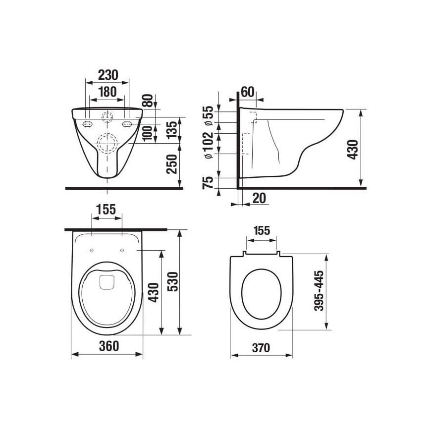 JIKA H8663840000001 - Závesné WC LYRA keramika/biela + WC sedátko SoftClose LYRA duroplast/biela