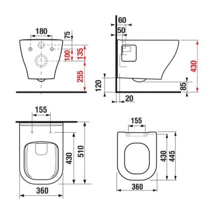JIKA H8666160000001 - Závesné WC DEEP keramika/biela + WC sedátko SoftClose DEEP duroplast/biela