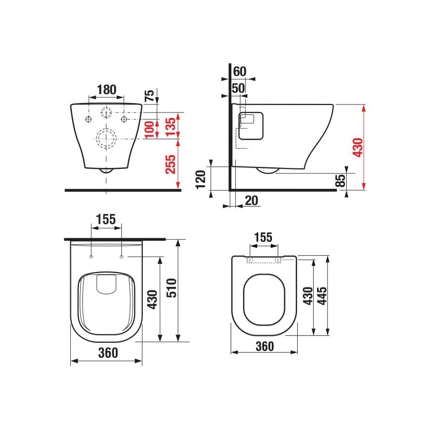 JIKA H8666160000001 - Závesné WC DEEP keramika/biela + WC sedátko SoftClose DEEP duroplast/biela