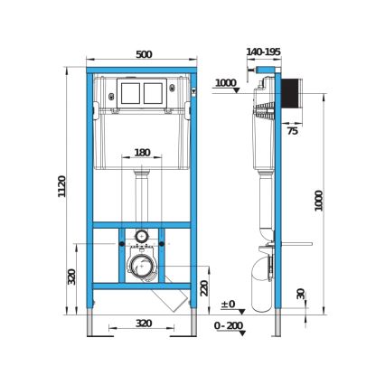 JIKA H8956520000001 - Podomietkový modul pre závesné WC s prípravou pre bidet