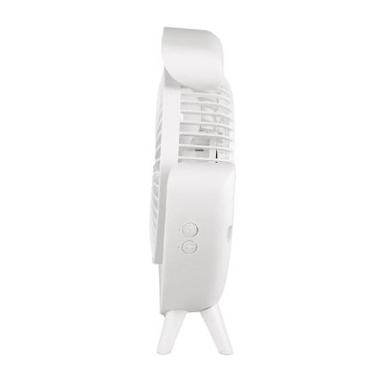 JOHNSON - LED RGB Nabíjací stolný ventilátor MULTICOLOR LED/5W/3,7V 1200 mAh priemer 14 cm biela