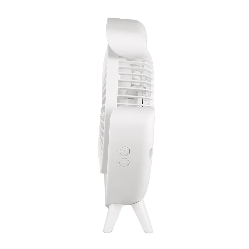 JOHNSON - LED RGB Nabíjací stolný ventilátor MULTICOLOR LED/5W/3,7V 1200 mAh priemer 14 cm biela
