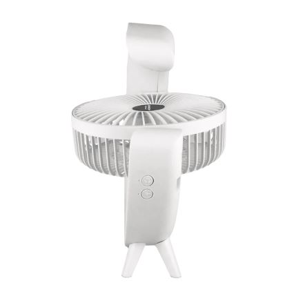 JOHNSON - LED RGB Nabíjací stolný ventilátor MULTICOLOR LED/5W/3,7V 1200 mAh priemer 14 cm biela