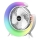 JOHNSON - LED RGB Nabíjací stolný ventilátor MULTICOLOR LED/5W/3,7V 1200 mAh priemer 14 cm biela