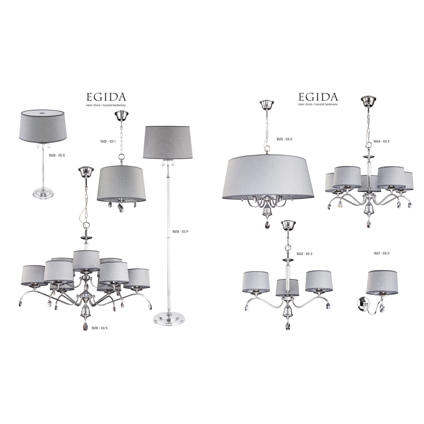 Jupiter 1604 - EG 5 CH - Krištáľový luster EGIDA 5xE27/60W