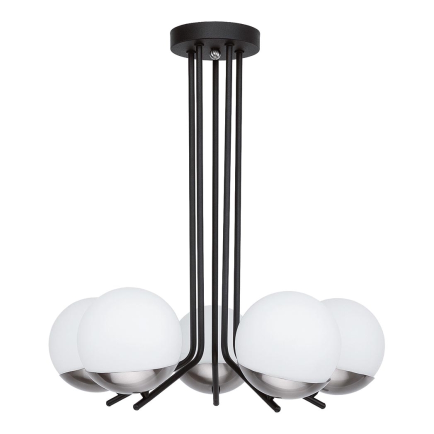 Jupiter 1724 - Luster na tyči SANTA 5xE14/40W/230V lesklý chróm
