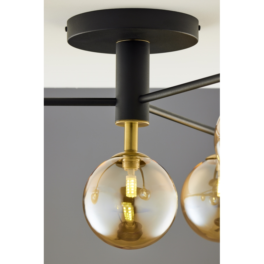 Jupiter 2031 - Prisadený luster FIGARO 4xG9/10W/230V čierna/zlatá/béžová