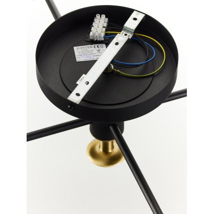 Jupiter 2032 - Prisadený luster FIGARO 5xG9/10W/230V čierna/zlatá/béžová
