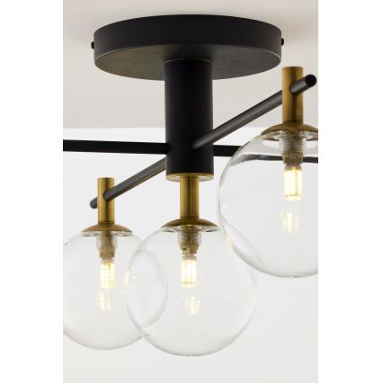 Jupiter 2035 - Prisadený luster FIGARO 5xG9/10W/230V čierna/zlatá/béžová/číra