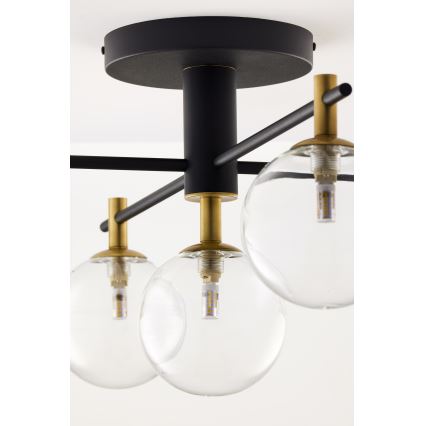 Jupiter 2035 - Prisadený luster FIGARO 5xG9/10W/230V čierna/zlatá/béžová/číra