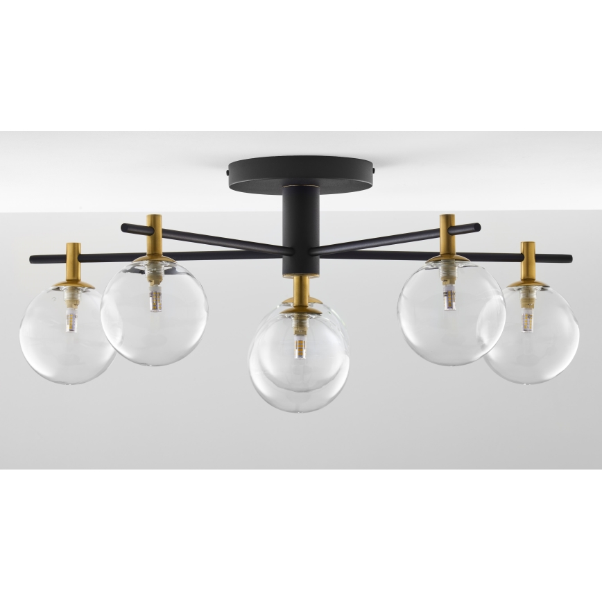 Jupiter 2036 - Prisadený luster FIGARO 6xG9/10W/230V čierna/zlatá/béžová/číra