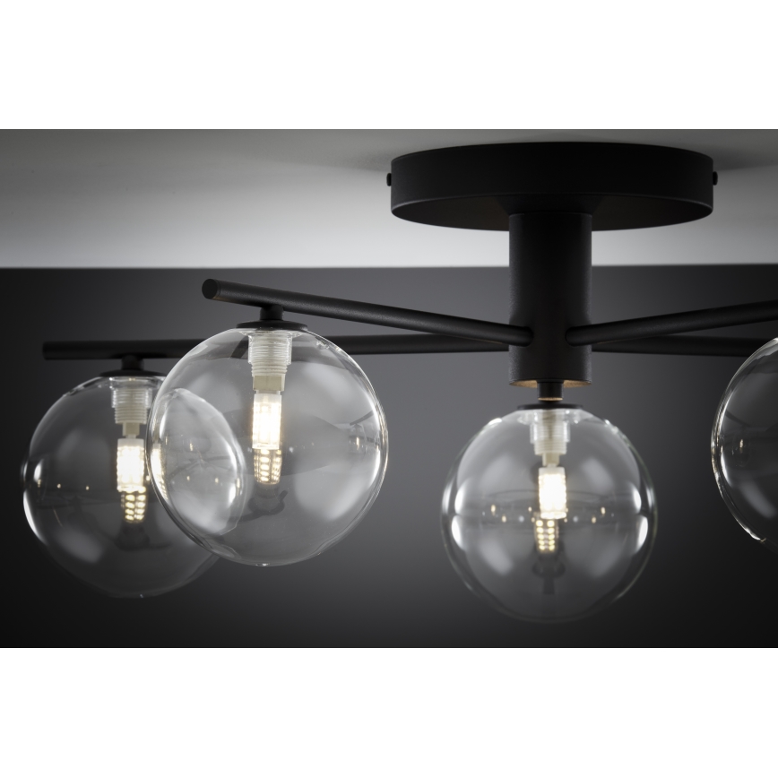 Jupiter 2046 - Prisadený luster PRATO 5xG9/10W/230V čierna/číra