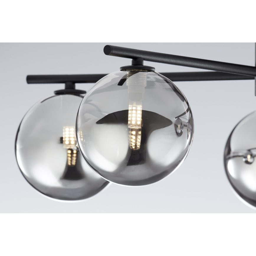 Jupiter 2048 - Prisadený luster PRATO 5xG9/14W/230V čierna/dýmovo sivá