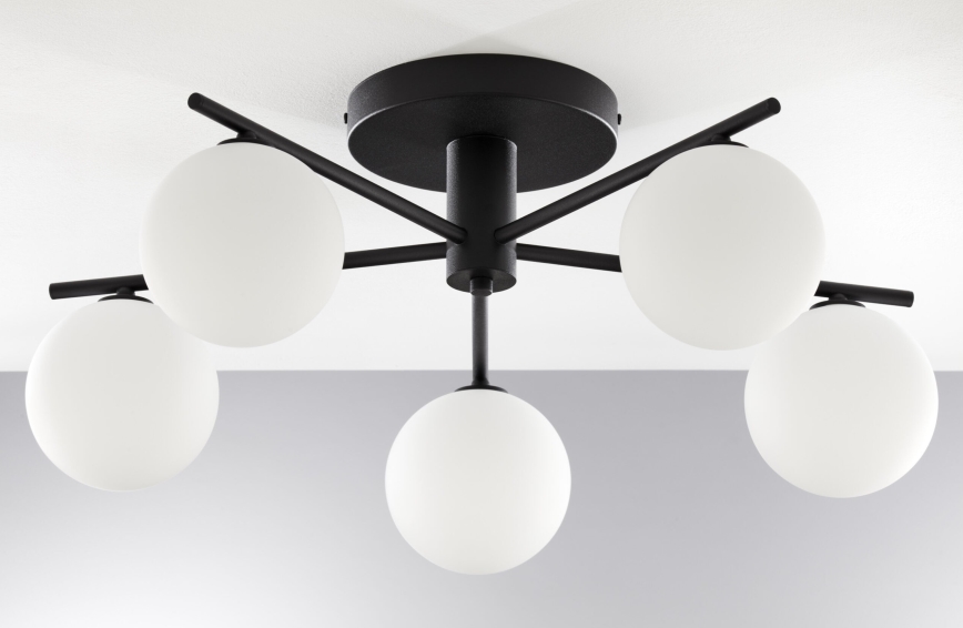 Jupiter 2049 - Prisadený luster PRATO 5xG9/14W/230V čierna/biela