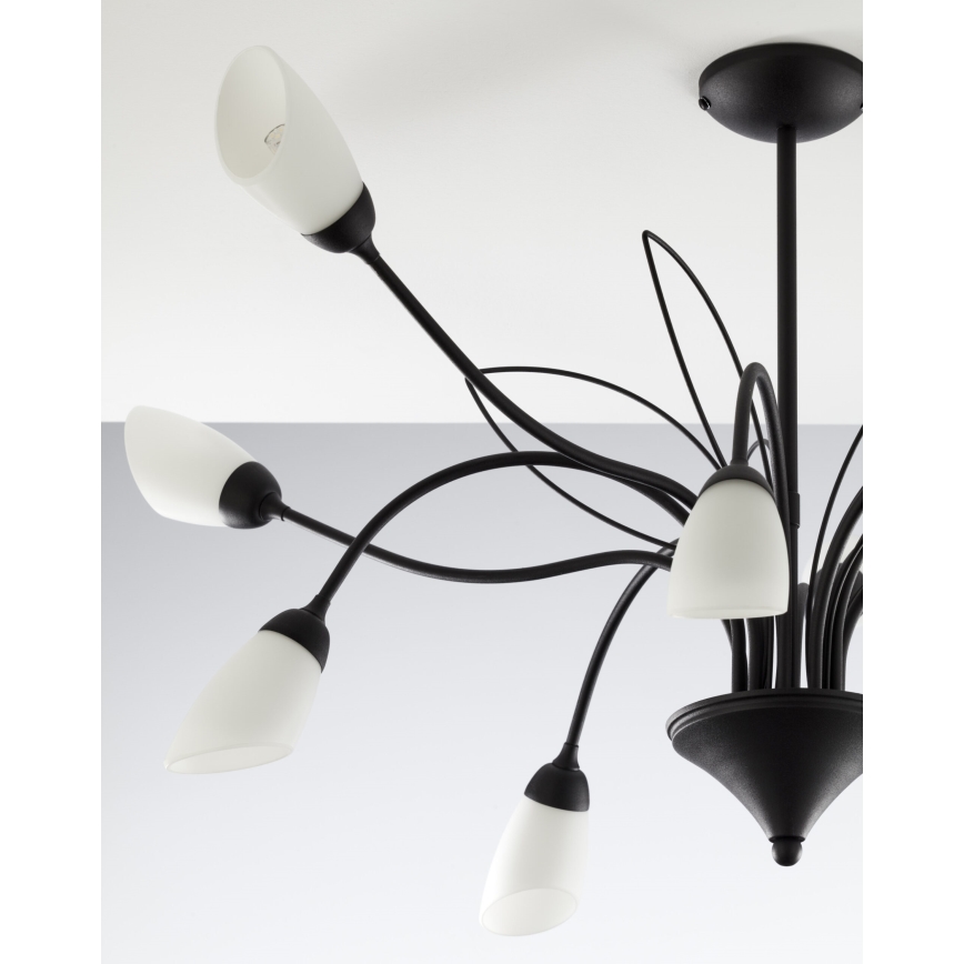 Jupiter 2056 - Luster na tyči GLORIOSA 10xG9/14W/230V čierna