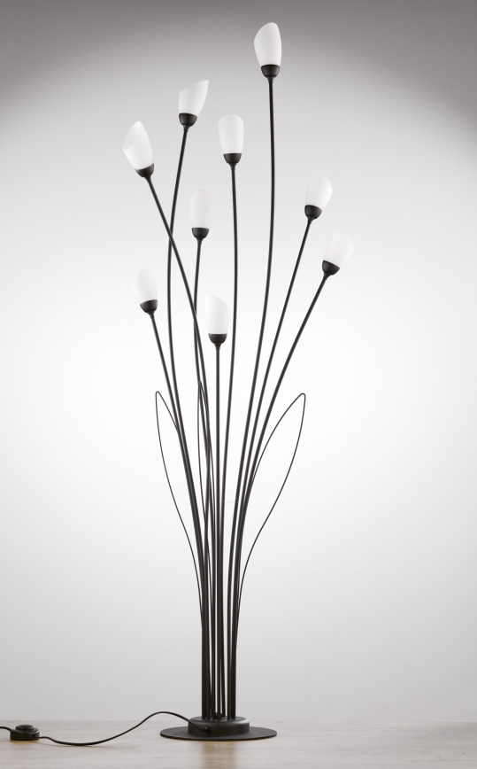 Jupiter 2058 - Stojacia lampa GLORIOSA 9xG9/14W/230V čierna