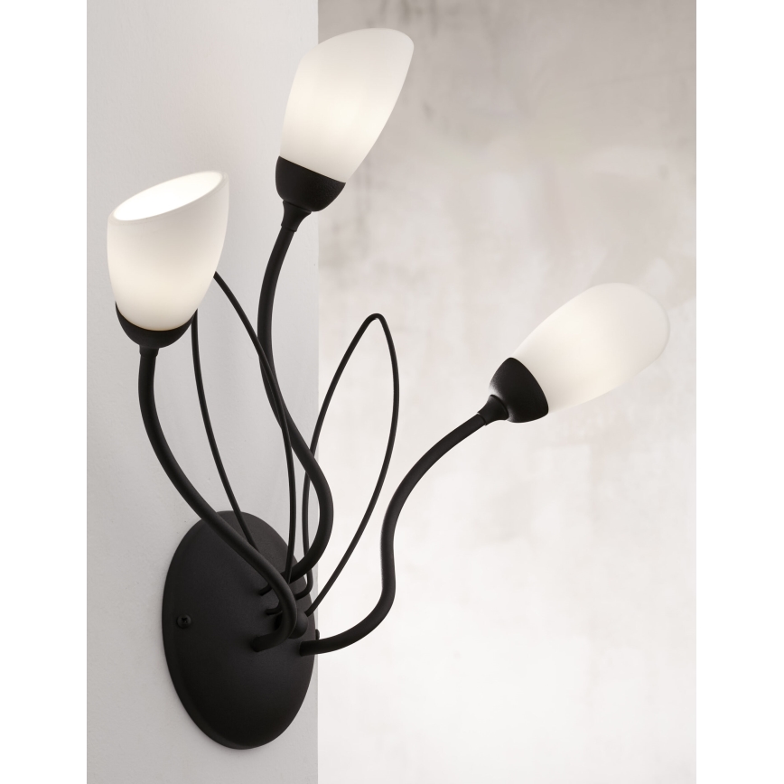 Jupiter 2059 - Nástenné svietidlo GLORIOSA 3xG9/14W/230V čierna