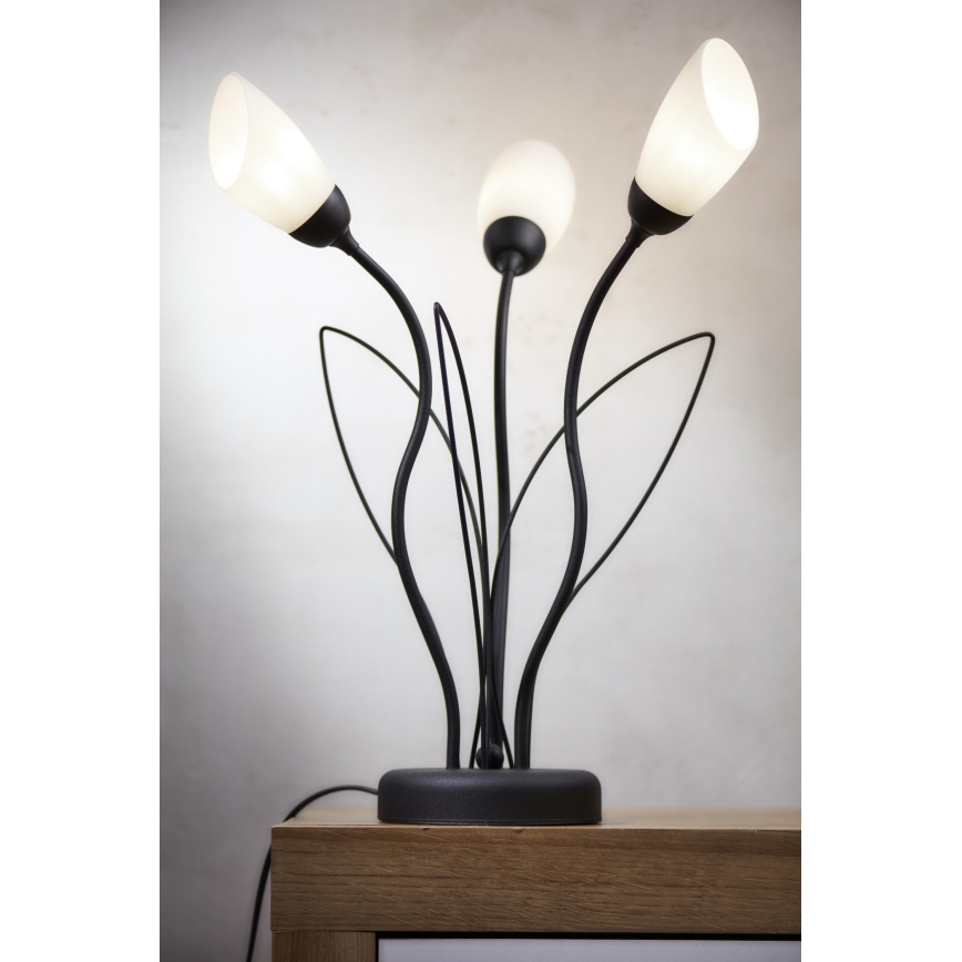 Jupiter 2065 - Stolová lampa GLORIOSA 3xG9/14W/230V čierna