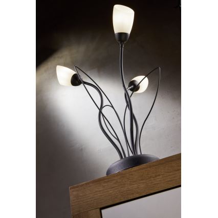 Jupiter 2065 - Stolová lampa GLORIOSA 3xG9/14W/230V čierna