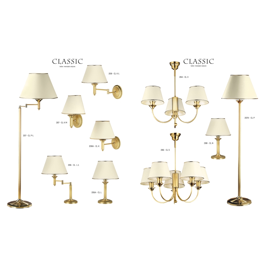 Jupiter 207-CL P L - Lampa stojacie CLASSIC 1xE27/60W/230V