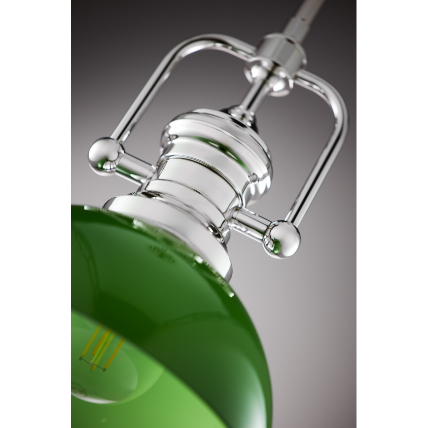 Jupiter 2071 - Luster na tyči PLATINO 1xE27/15W/230V zelená/lesklý chróm