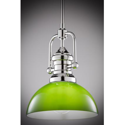 Jupiter 2071 - Luster na tyči PLATINO 1xE27/15W/230V zelená/lesklý chróm