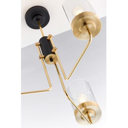 Jupiter 2087 - Luster na tyči RAMIREZ 3xE27/15W/230V zlatá/čierna