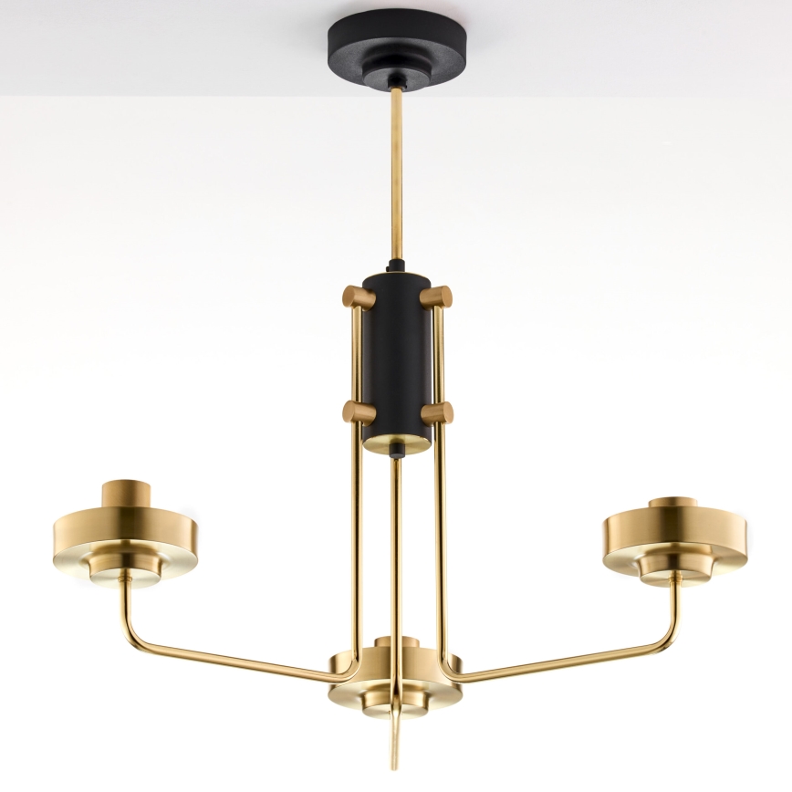 Jupiter 2087 - Luster na tyči RAMIREZ 3xE27/15W/230V zlatá/čierna