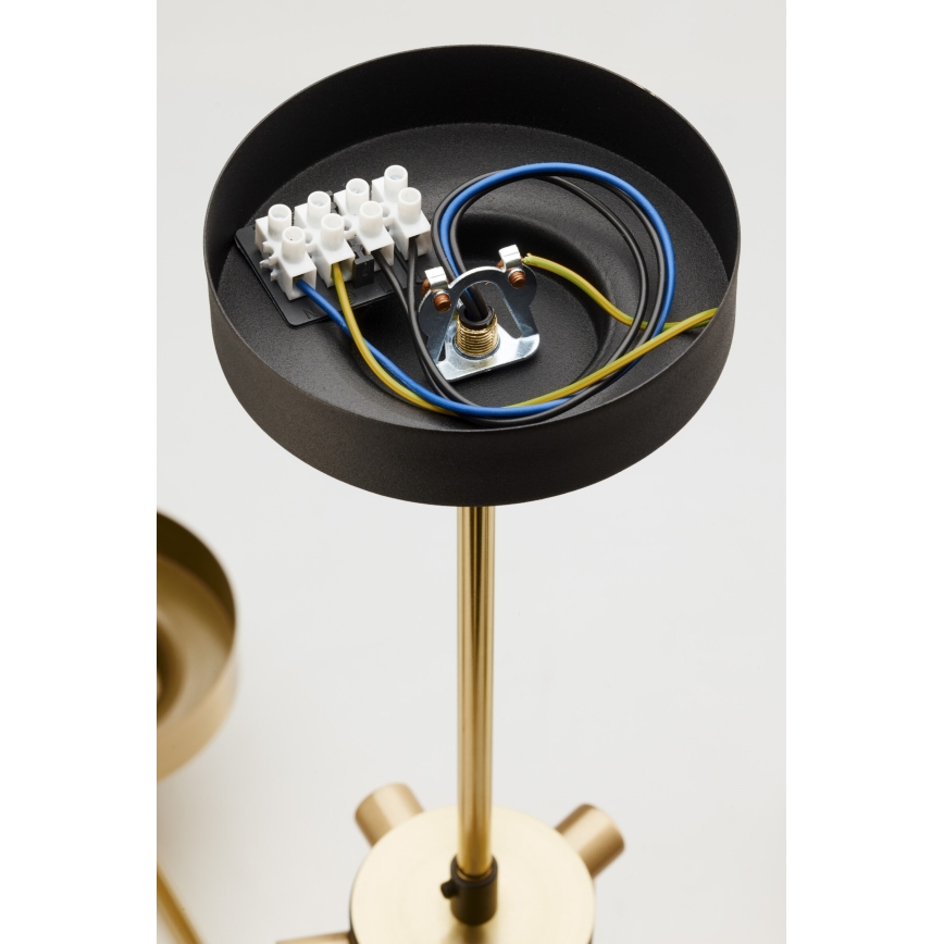 Jupiter 2087 - Luster na tyči RAMIREZ 3xE27/15W/230V zlatá/čierna