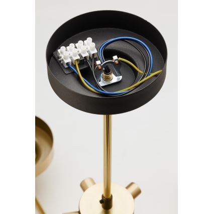 Jupiter 2088 - Luster na tyči RAMIREZ 5xE27/15W/230V zlatá/čierna