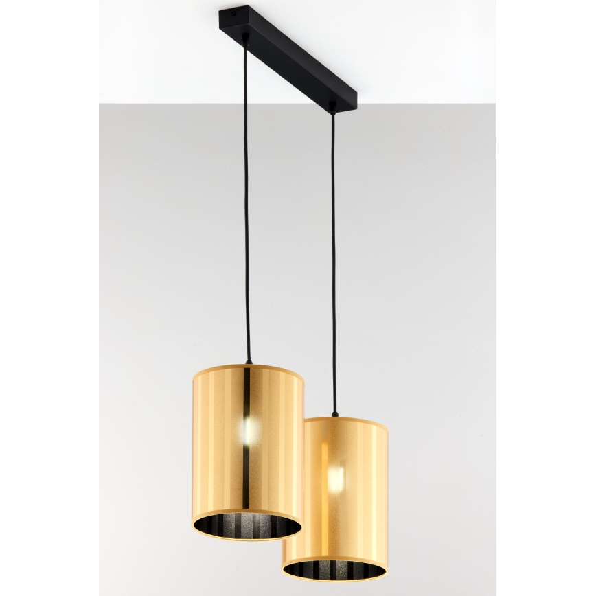 Jupiter 2091 - Luster na lanku CORTINA 2xE27/15W/230V zlatá/čierna