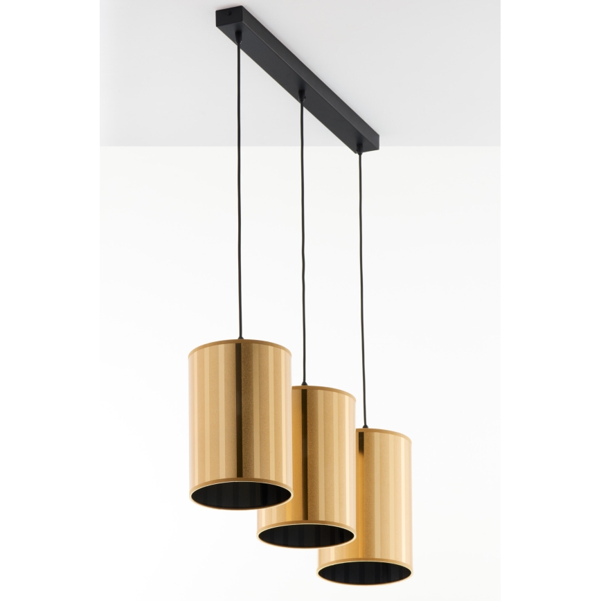Jupiter 2092 - Luster na lanku CORTINA 3xE27/15W/230V zlatá/čierna