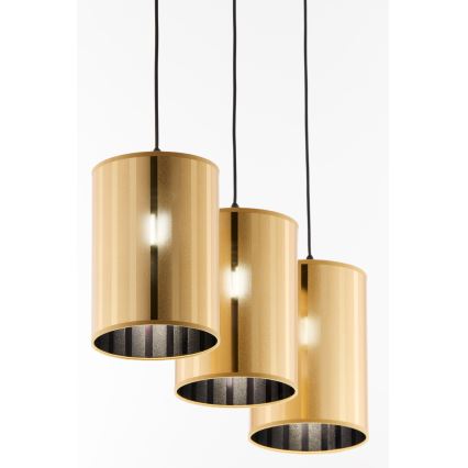 Jupiter 2092 - Luster na lanku CORTINA 3xE27/15W/230V zlatá/čierna