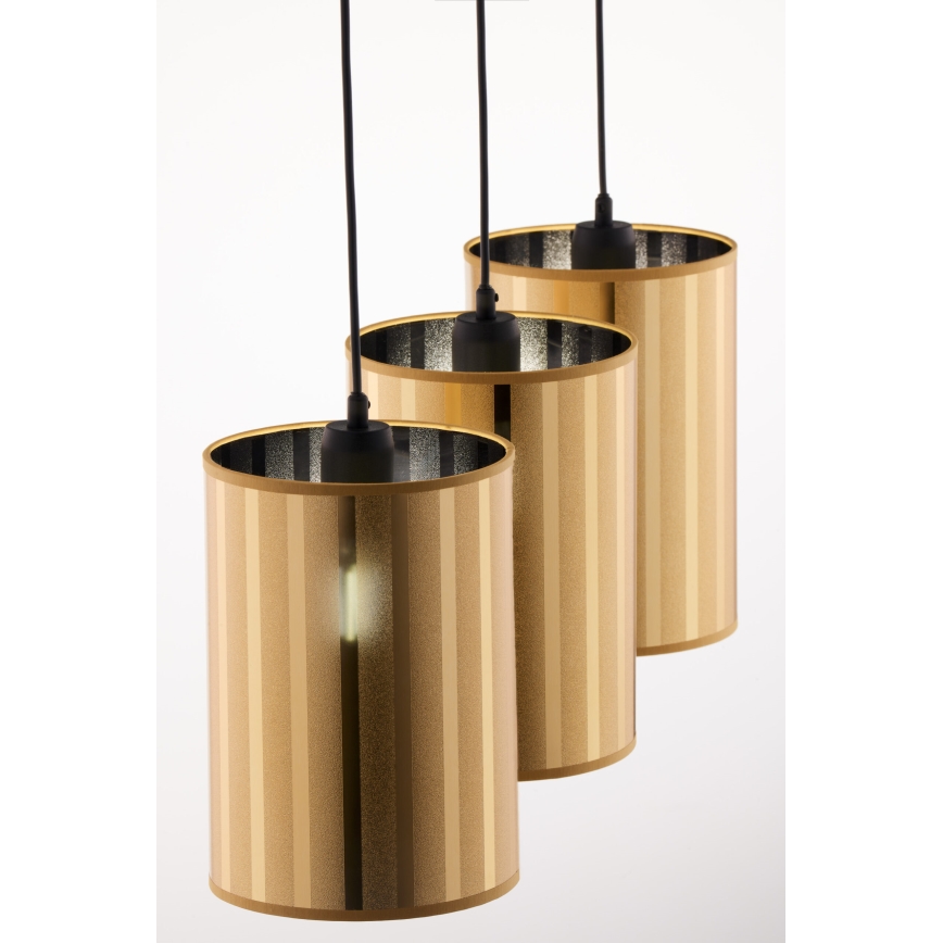 Jupiter 2092 - Luster na lanku CORTINA 3xE27/15W/230V zlatá/čierna