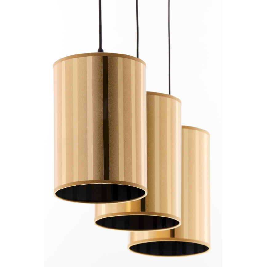 Jupiter 2092 - Luster na lanku CORTINA 3xE27/15W/230V zlatá/čierna