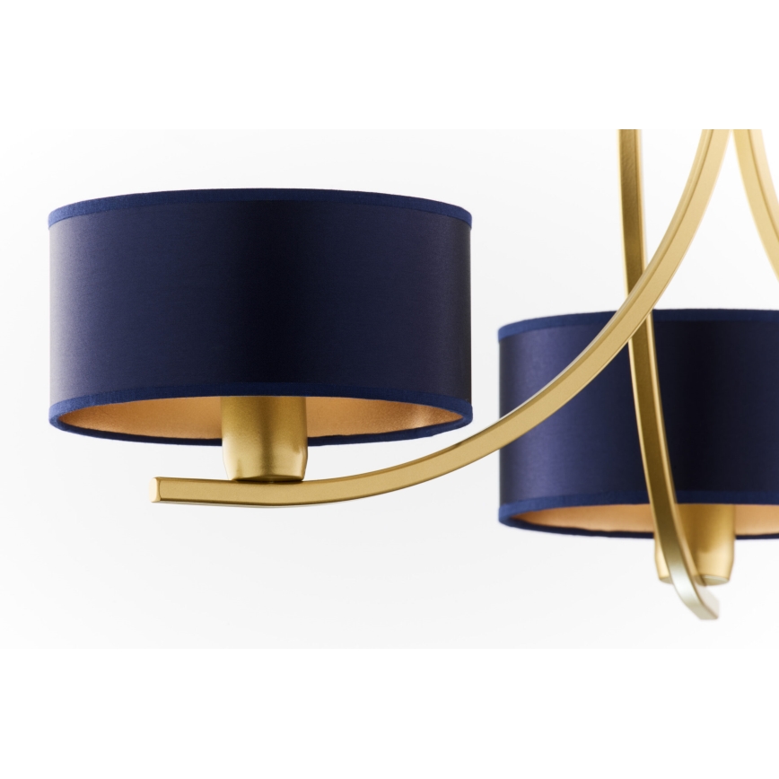 Jupiter 2093 - Luster na reťazi ARTHUR 3xE27/15W/230V modrá/zlatá