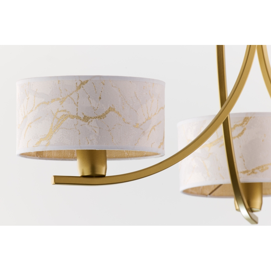 Jupiter 2096 - Luster na reťazi ARTHUR 3xE27/15W/230V biela/zlatá/mramorový dekor