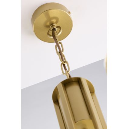 Jupiter 2096 - Luster na reťazi ARTHUR 3xE27/15W/230V biela/zlatá/mramorový dekor